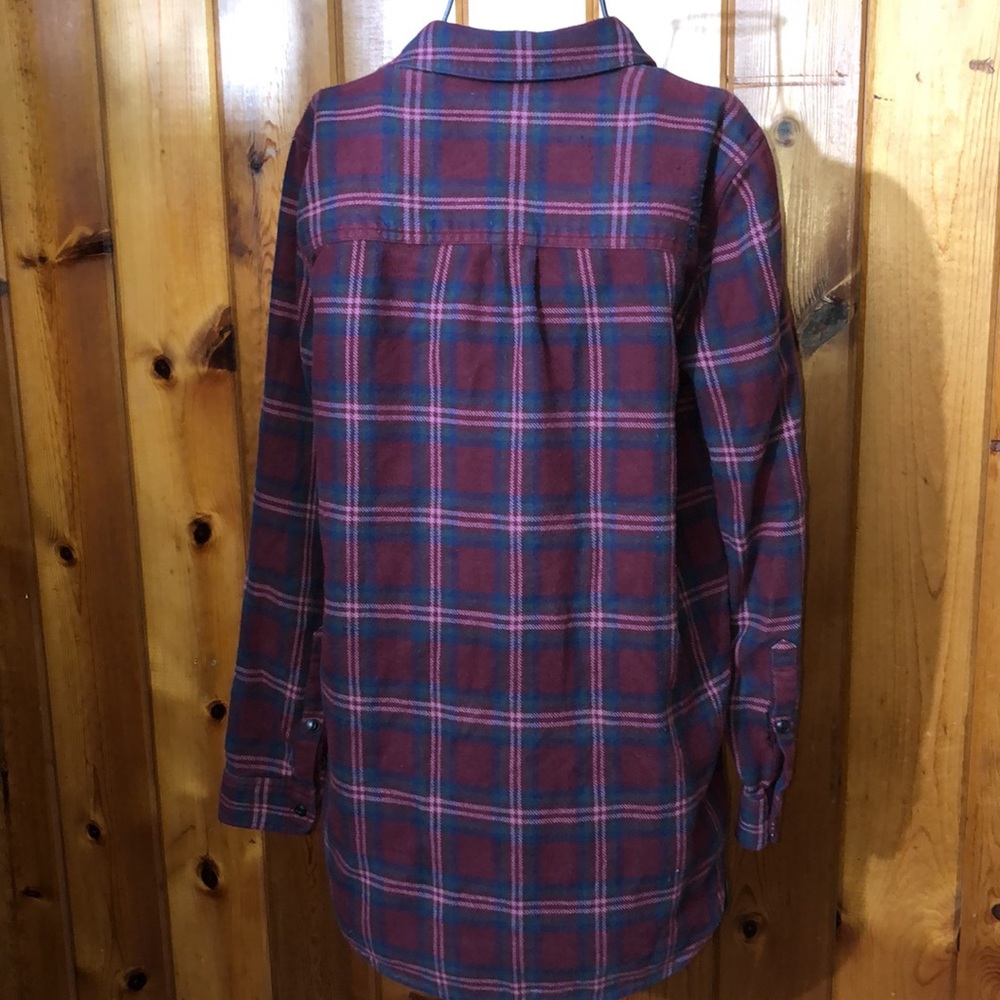 Madewell Red Flannel causal cotton flannel red/green comfy soft classic top - Picture 8 of 12